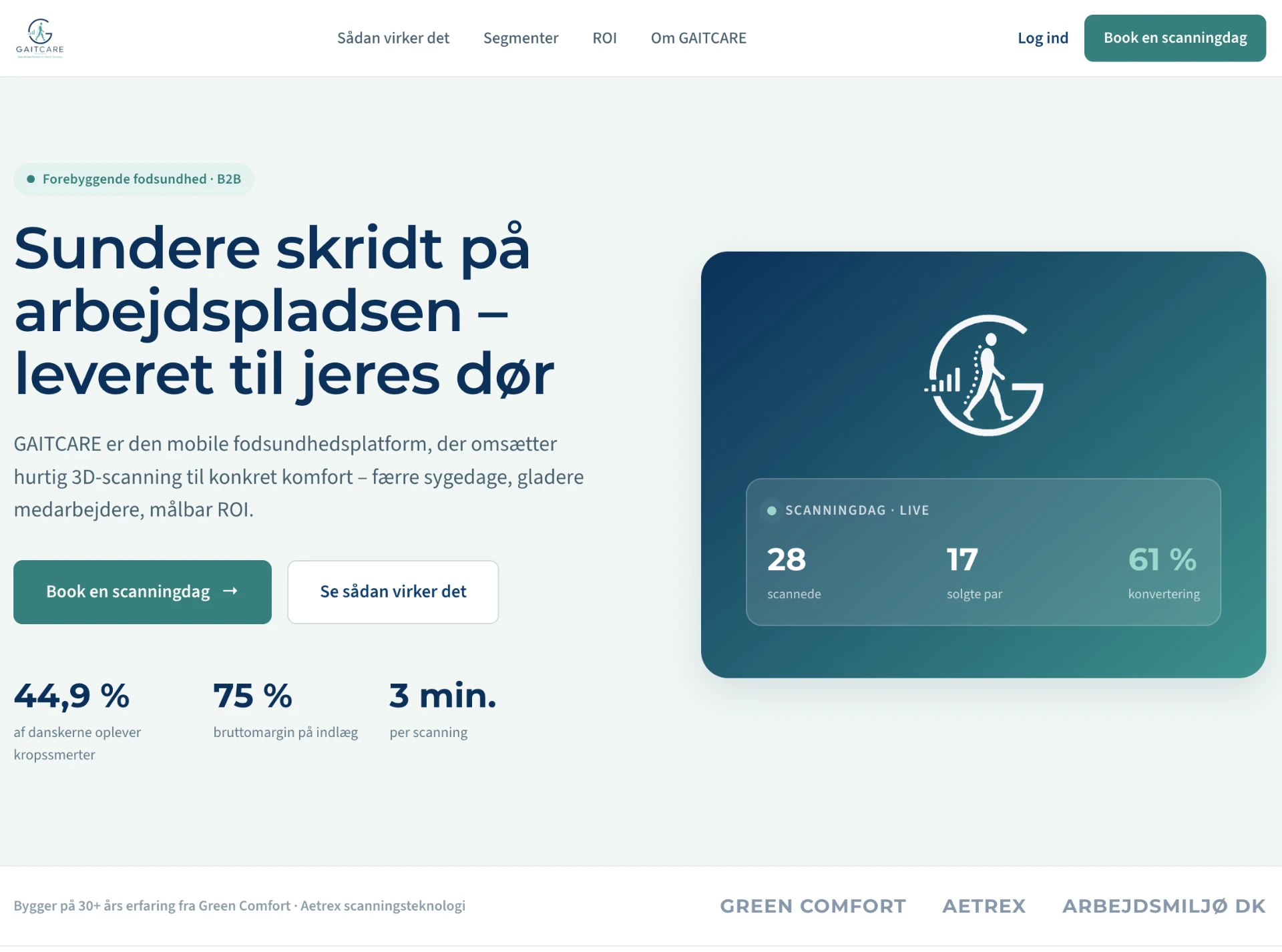 Eksempel på hjemmeside bygget af ScaleHub